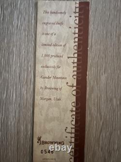 Browning Skinner Engraved Curly Maple Wood Made in Japan 1995 (0546/1000)