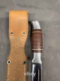 Brusletto Geilo Norge Norway Puuko Hunting Knife Leather Sheath Bowie Buck Fixed