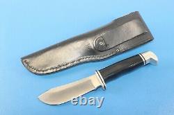 Buck 103 V U. S. A. Skinning Hunting Knife + Buck Black Leather Sheath 103 c 1989