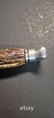 Buck 105 Fixed Blade Hunting Knife Stag Antler Handle 1972-86