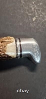 Buck 105 Fixed Blade Hunting Knife Stag Antler Handle 1972-86