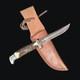 Buck 105 Hunting Fixed Blade Knife Stag Antler Custom 1991 Leather Sheath