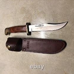 Buck 119V Vintage Knife Hunting Fixed Blade Wood Handle With Sheath