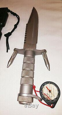 Buck 184 Knife PAT. PEND. Spikes, Sheath, & Compass