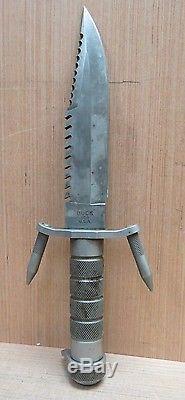 Buck 184 USA Survival Knife with Sheath- Bowie Shape, Blade 7.5 (19cm) long
