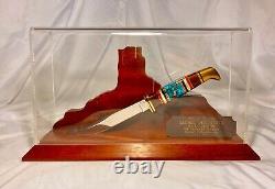 Buck Custom Signed Yellowhorse 102 Knife With Stand, Placard, and 2 Sheaths