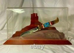 Buck Custom Signed Yellowhorse 102 Knife With Stand, Placard, and 2 Sheaths