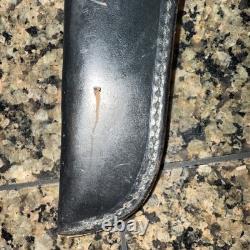 Buck Fixed Knife Inverted dual Line W / Original Sheath Excellent