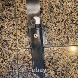 Buck Fixed Knife Inverted dual Line W / Original Sheath Excellent