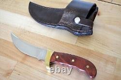 Buck Kalinga 401 USA Fixed Blade Hunting Knife Rosewood Handle with Leather Sheath