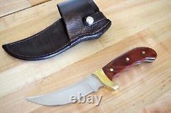 Buck Kalinga 401 USA Fixed Blade Hunting Knife Rosewood Handle with Leather Sheath