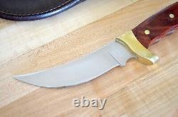 Buck Kalinga 401 USA Fixed Blade Hunting Knife Rosewood Handle with Leather Sheath