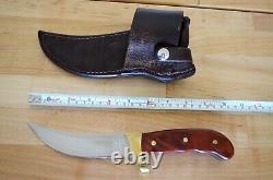 Buck Kalinga 401 USA Fixed Blade Hunting Knife Rosewood Handle with Leather Sheath