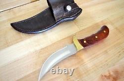 Buck Kalinga 401 USA Fixed Blade Hunting Knife Rosewood Handle with Leather Sheath