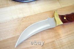 Buck Kalinga 401 USA Fixed Blade Hunting Knife Rosewood Handle with Leather Sheath