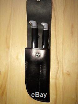Buck Vintage Twinset Hunting and Skinner Knives with Sheath. 3 Ring