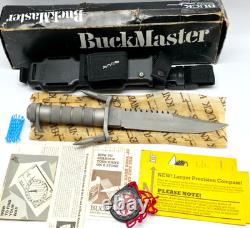 Buck knives 184 Buckmaster Survival Knife W Sheath in Original Box + Paperwork