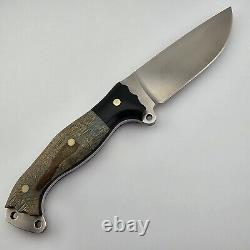 Busse NANO Fusion Badger Attack Fixed Blade Knife 5 INFI Blade Wood/G10 Scales