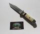 C. F. K. USA Handmade Damascus Knife Fixed Blade Camel Bone Buffalo Horn COA