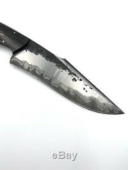 CAS Sobral Knife Damascus San Mai Fixed Blade Micarta Handles Leather Sheath