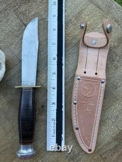 CASE Fixed Blade Hunting Knife Vintage U. S. A Not Original Sheath