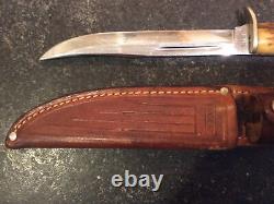 CASE XX 516-5 1965-69 Stag Handle Fixed Blade Knife with Sheath