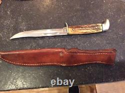 CASE XX 516-5 1965-69 Stag Handle Fixed Blade Knife with Sheath