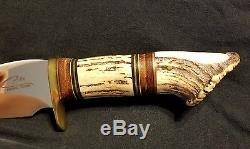 COLIN COX CUSTOM HUNTING FIGHTING KNIFE with STAG ANTLER SHED HANDLE APOPKA RARE
