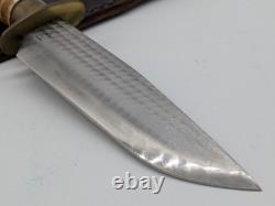 CROWN STAG ANTLER Handle KK Steel Bowie Fixed Knife with Leather Sheat (EC3037853)