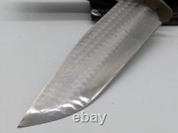 CROWN STAG ANTLER Handle KK Steel Bowie Fixed Knife with Leather Sheat (EC3037853)