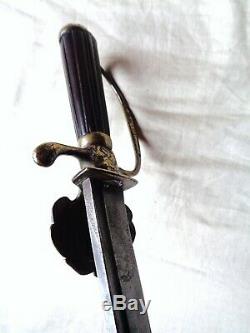 Ca 1750 ANTIQUE EUROPEAN SWORD FRENCH ITALIAN HUNTING HANGER DAGGER BOWIE KNIFE