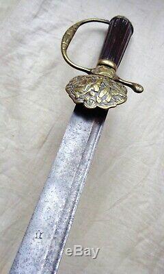Ca 1750 ANTIQUE EUROPEAN SWORD FRENCH ITALIAN HUNTING HANGER DAGGER BOWIE KNIFE