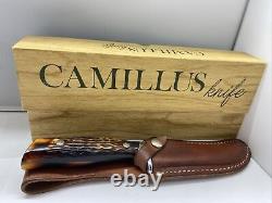 Camillus 1013 Hunting Knife Skinner Fixed Blade Stag like Handle with Sheath