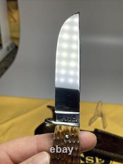 Case Tested 1940s Hunting Knife Fixed blade Super Nice Green Bone