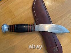 Case Tested XX 1920-1940s Hunting Skinning Knife Fixed Blade Leather Handle