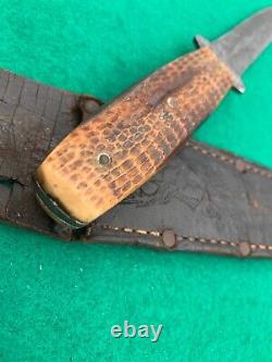 Case Tested XX 1920 -40 RARE BONE, ORIGINAL SHEATH VINTAGE Fix Blade Hunt Knife