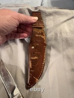 Case Vintage Fixed Blade Hunting Knife Stag Handle Stainless Clip Point Sheath