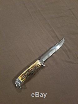 Case XX 1940 5 Finn Hunting Sheath Knife, Scarce Short Tail C Super Stag, MINT
