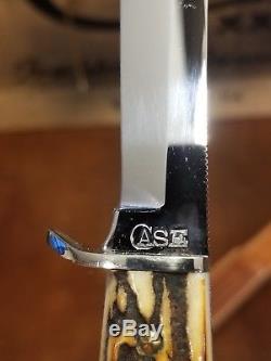 Case XX 1940 5 Finn Hunting Sheath Knife, Scarce Short Tail C Super Stag, MINT