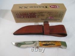 Case XX 1998 Stag Slab Side Fixed Blade Hunter 578-3 1/2 SS withSheath Item 00375