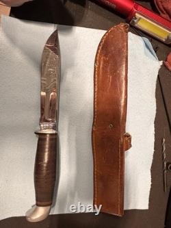 Case XX 325-6 1965-1969 Hunting Knife Stainless Steel Clip Point Leather Sheath