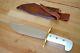 Case XX Bowie SS Large Hunting Knife w Leather Basketweave Sheath & White Handle