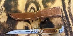 Case XX Hunting Fixed Blade Knife Clip Point Stainless Bone Handle withSheath USA