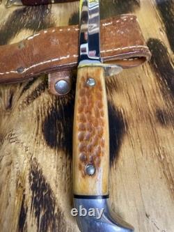 Case XX Hunting Fixed Blade Knife Clip Point Stainless Bone Handle withSheath USA