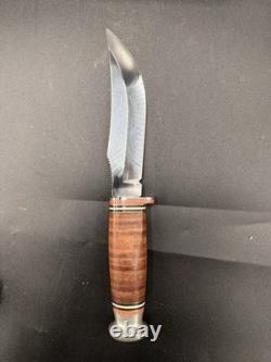 Case XX Leather 5 Inch Utility Hunter Knife with Leather Sheath (323-5 SS)