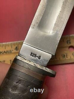 Case XX Model 325-6 Fixed Blade Hunting Knife Made In USA Leather Sheath