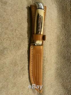 Case XX Razor Edge 516-5 Ssp, Stag Handle -fixed Blade Knife, Leather Sheath