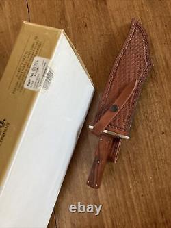 Case XX USA Hunter Bowie SS Cocobolo Knife No. 01224 with Leather Sheath in Box