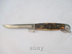 Case XX Vintage 1970's Razor Edge Fixed Blade Stag 5 Finn SSP with Sheath