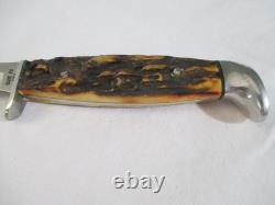 Case XX Vintage 1970's Razor Edge Fixed Blade Stag 5 Finn SSP with Sheath
